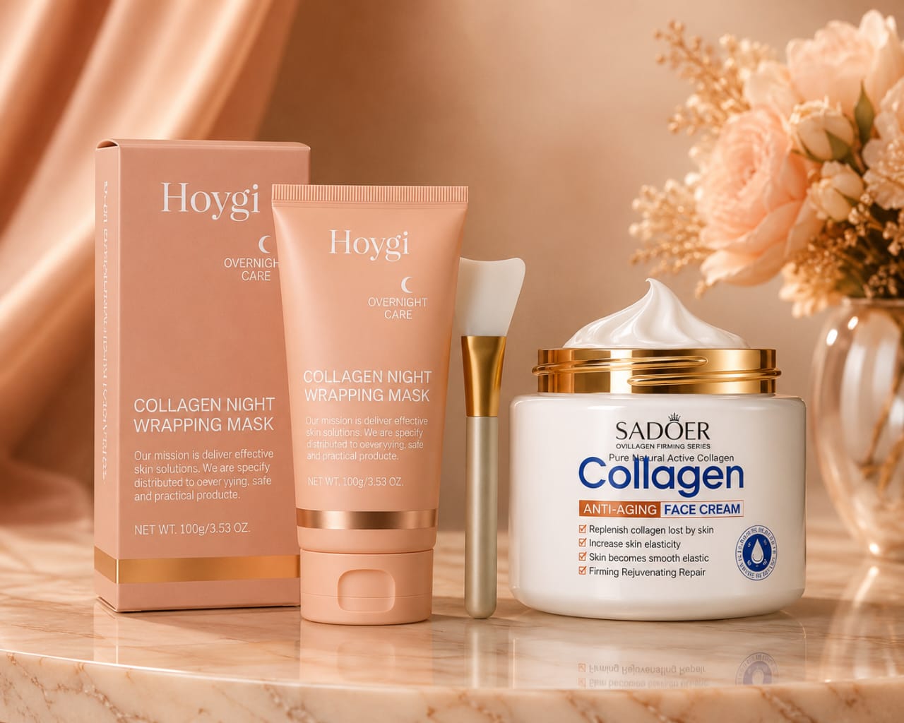 Collagen Night Wrapping Mask and Collagen Face Cream