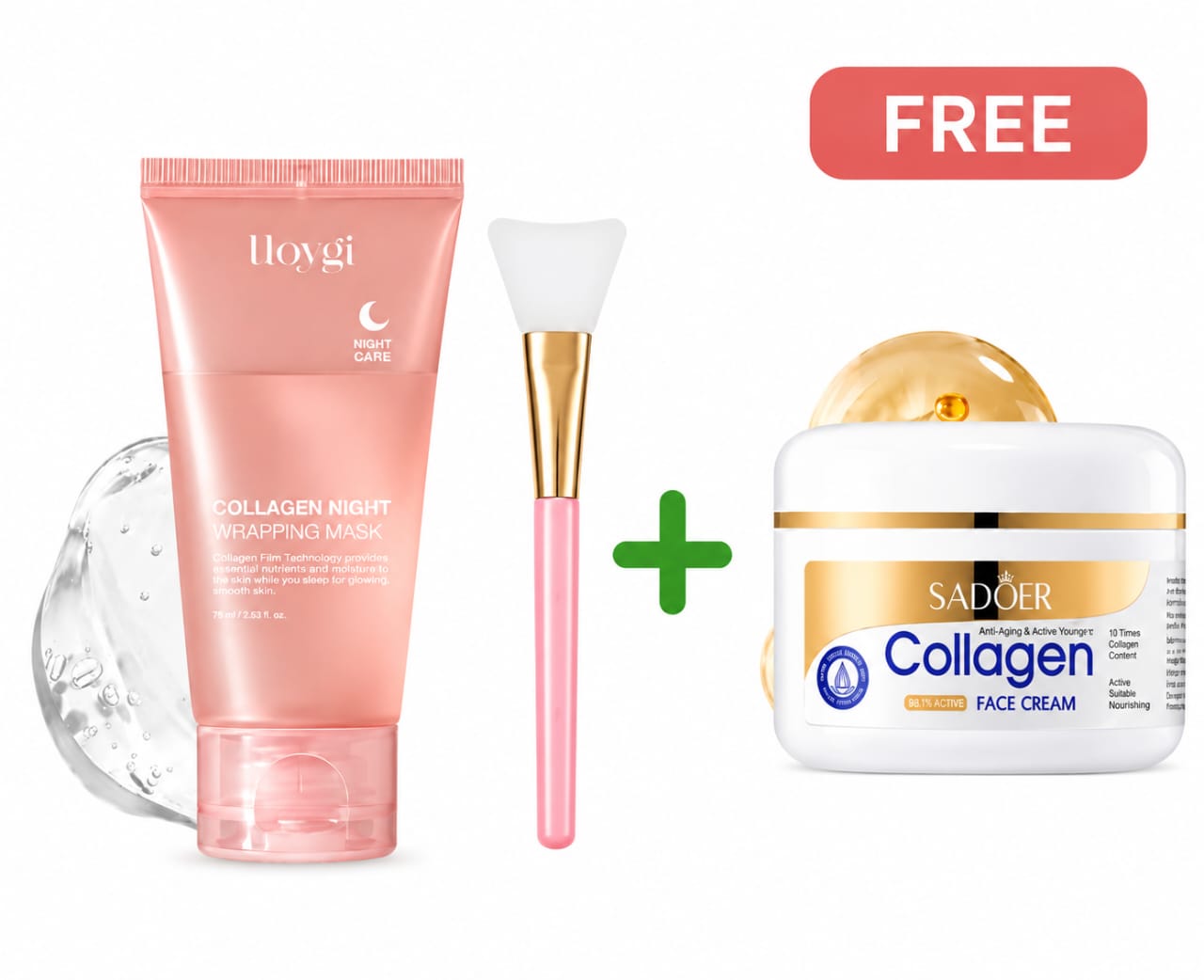 Regular Package - Collagen Night Wrapping Mask + Free Face Cream